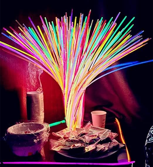 Glow Fever Glow Sticks Bulk 100ct 22'' Glow Necklaces with Connectors, Neon Light Sticks for Party Festivals Raves Concert Birthday Wedding, Orange