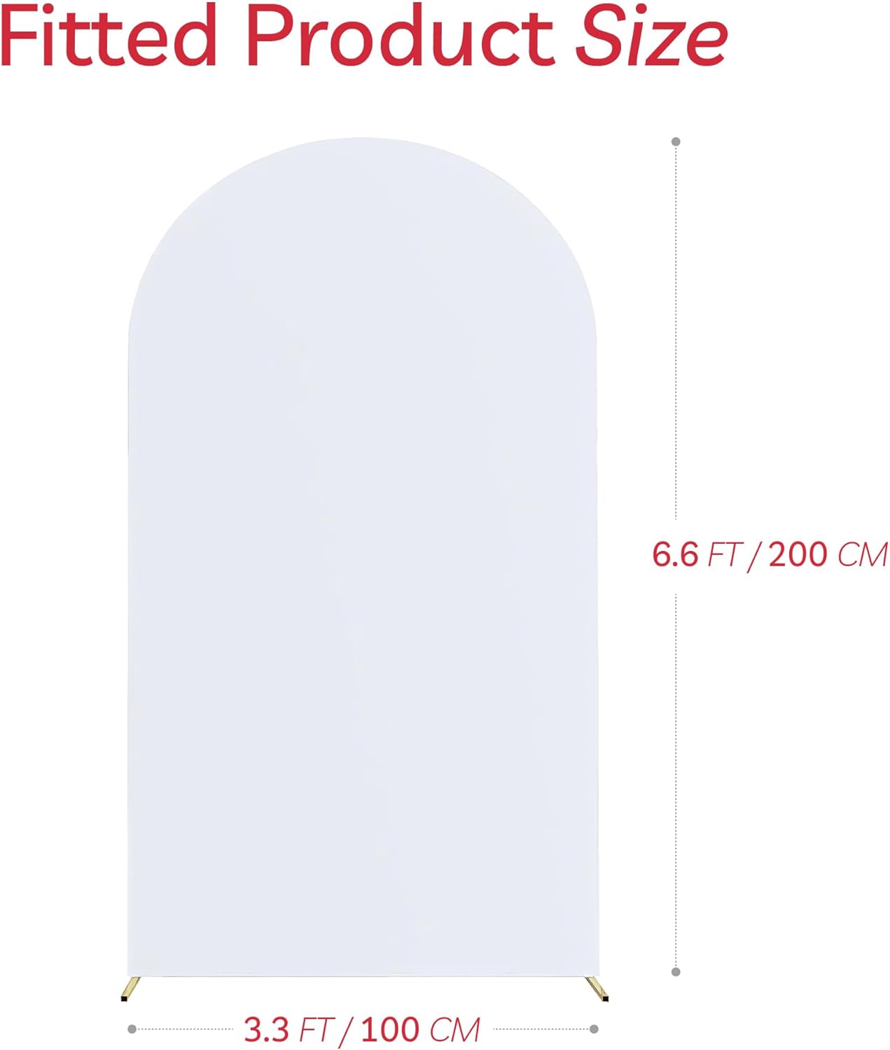 Arch Backdrop Stand Cover 6.6Ft White Thick Spandex Fabric Arch Backdrop Cover High Elasticity Fitted Round Top for Wedding Birthday Party Baby Shower Garden Decoration