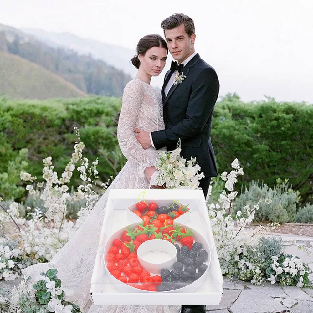 12" Fillable Cardboard Letter Charcuterie Gift Cupcake Box With Cover Sweets Packaging (RING)