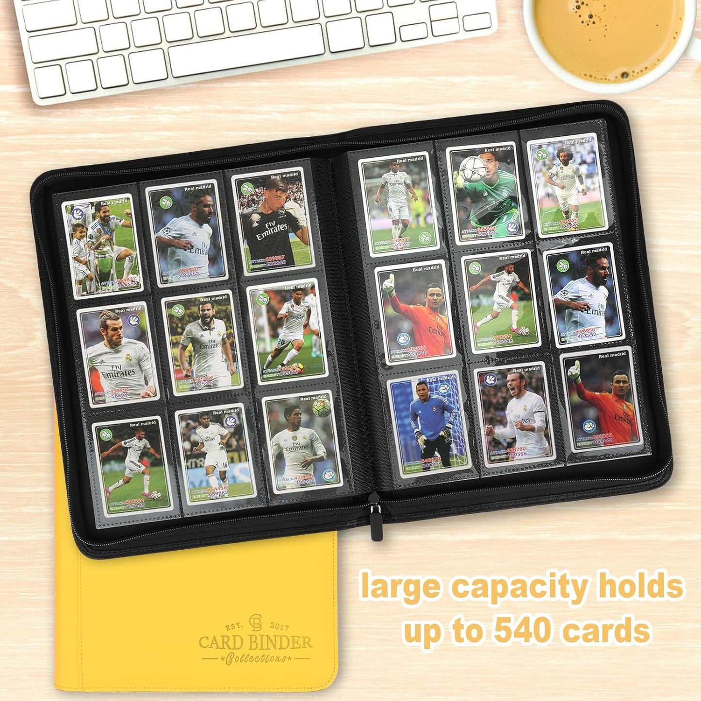 Trading Card Binder, Card Collection Binder Album Folder with 540 Side Loading Pockets, 9 Pocket Trading Card Album Folder for TGC,MTG, Baseball Cards, Yugioh