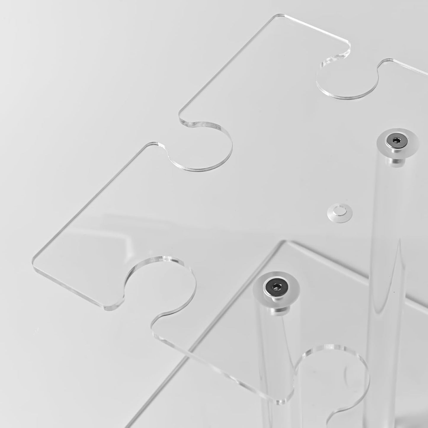 Champagne Tower, Rectangle Acrylic Champagne Display Rack Stand with 32 Slots, 3 Tier Floating Sight Champagne Flute Holder for Party, Wedding, School, Celebration, 17.3x11.8x25.5inch, 2 Pcs