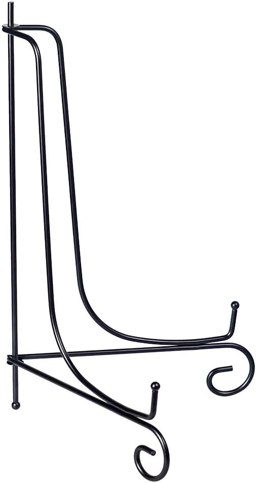 (2 pack)Iron Display Stand Large Black Iron Easel Plate Display Photo Holder Stand, Displays Picture Frames,Decorative Plates, Tablets and Art 17 Inch