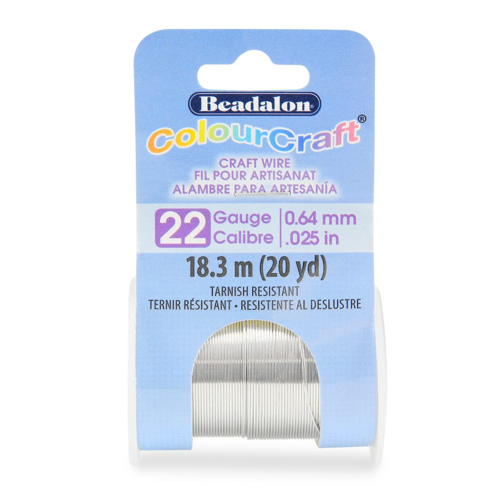 Beadalon ColourCraft Wire, 22 Gauge, Silver Color, 20 yd Spool