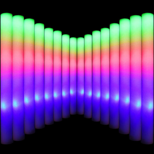 LifBetter Light Up Glow Sticks Bulk, LED Foam Sticks in The Dark with 3 Modes Flashing Led Foam Multicolor Batons Light up Party Favors for Birthdays, Weddings, Concerts, Festivals (68pcs)