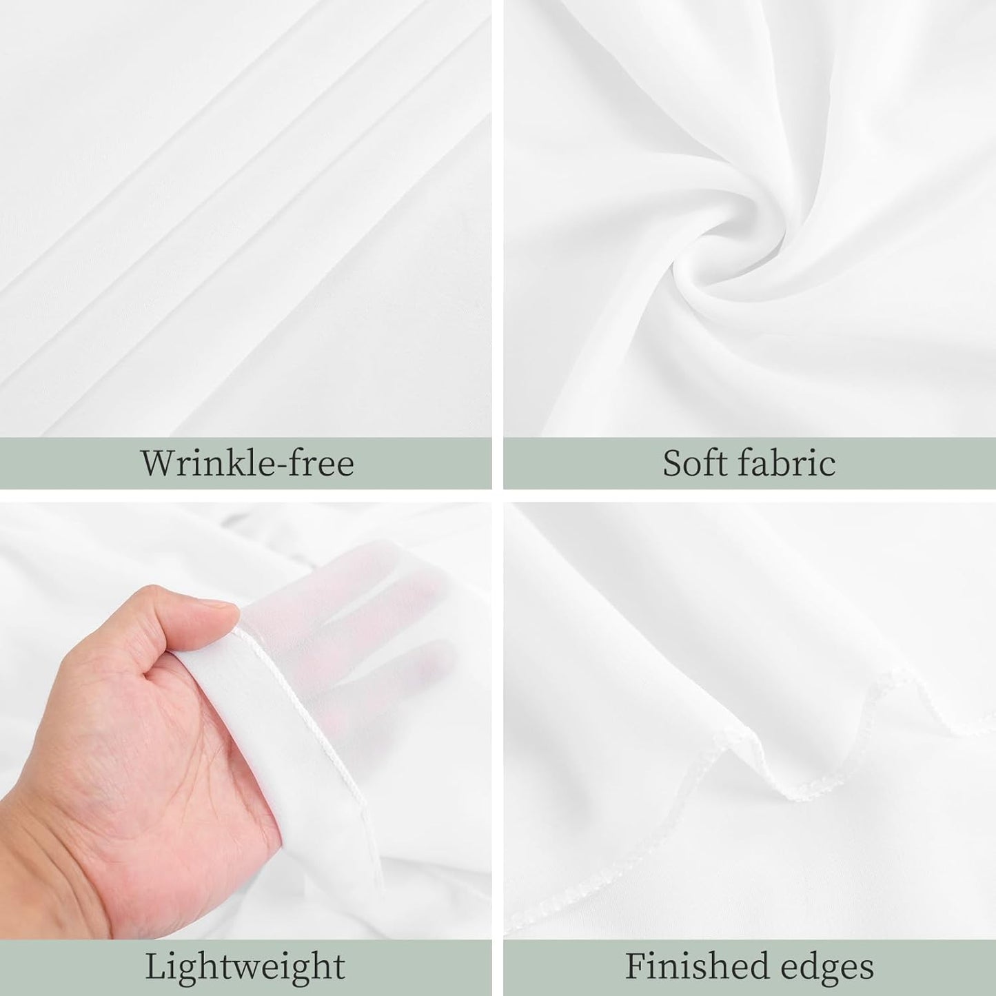 8 Panels White Ceiling Drapes 5ftx20ft Wedding Ceiling Drapes Chiffon Fabric Arch Draping Sheer Curtains Soft Drapery Draping Wedding Ceiling Decorations for Party Ceremony Stage Swag