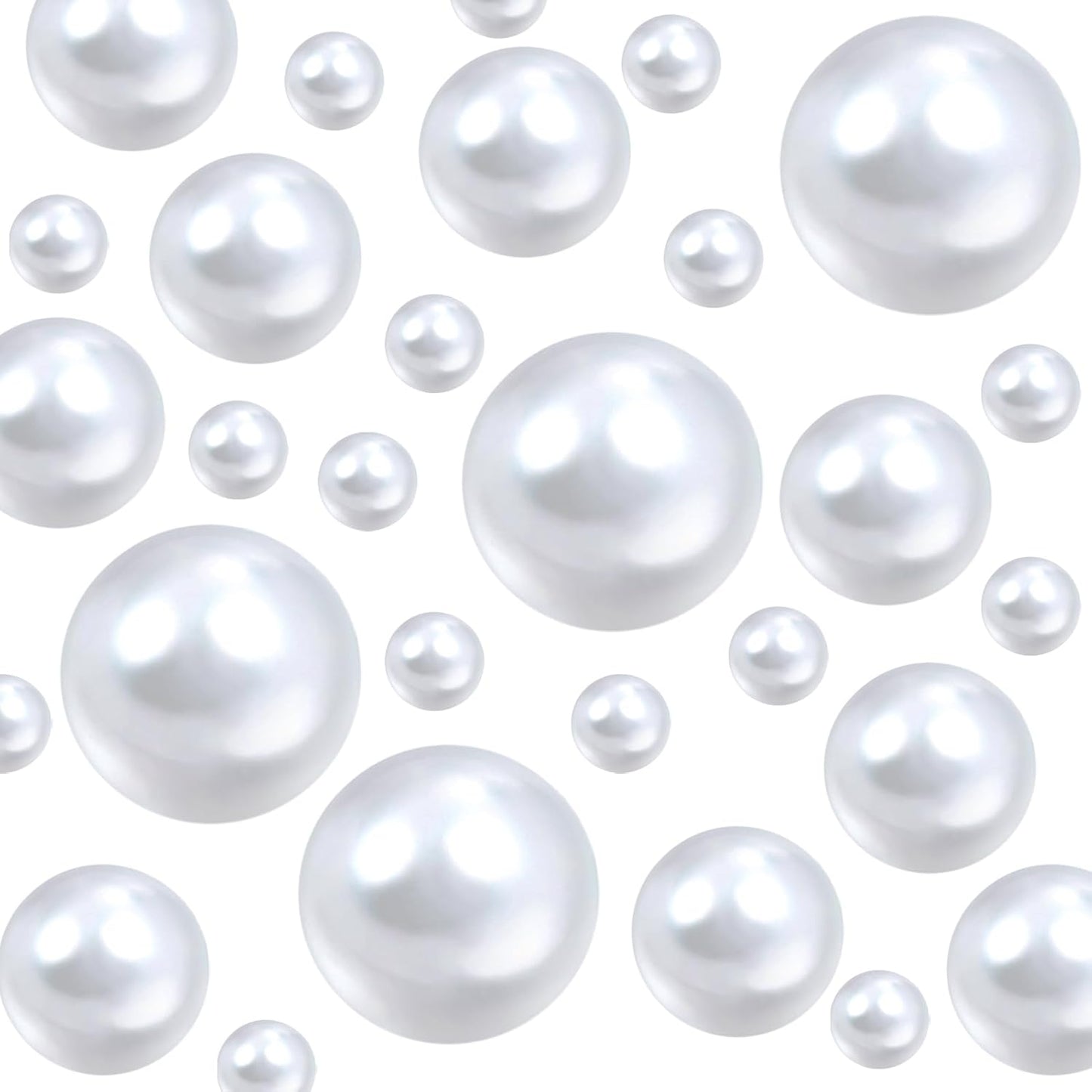 Floating Pearls for Centerpieces Vases, 250PCS White No Hole Fake Pearl Beads and 4000PCS Water Beads for Vase Filler Floating Beads for Wedding Home Party Decoration (White 8/14/20mm)
