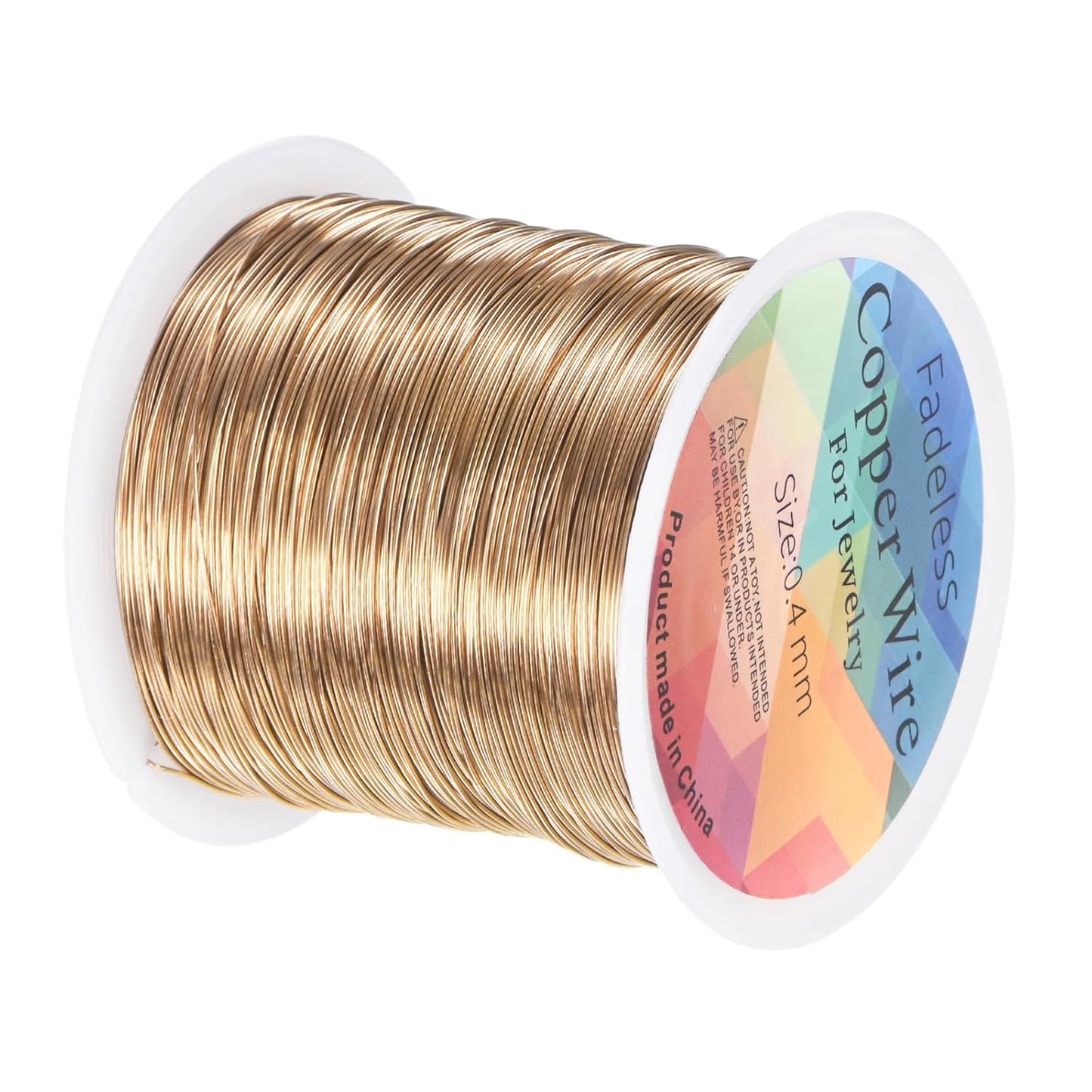 0.4mm Jewelry Wire, 26 Gauge 328FT Craft Wire Copper Beading Wire for Jewelry Making/Planting/Weaving/DIY Crafting, Soft Metal Wires [100M, Champagne Gold]