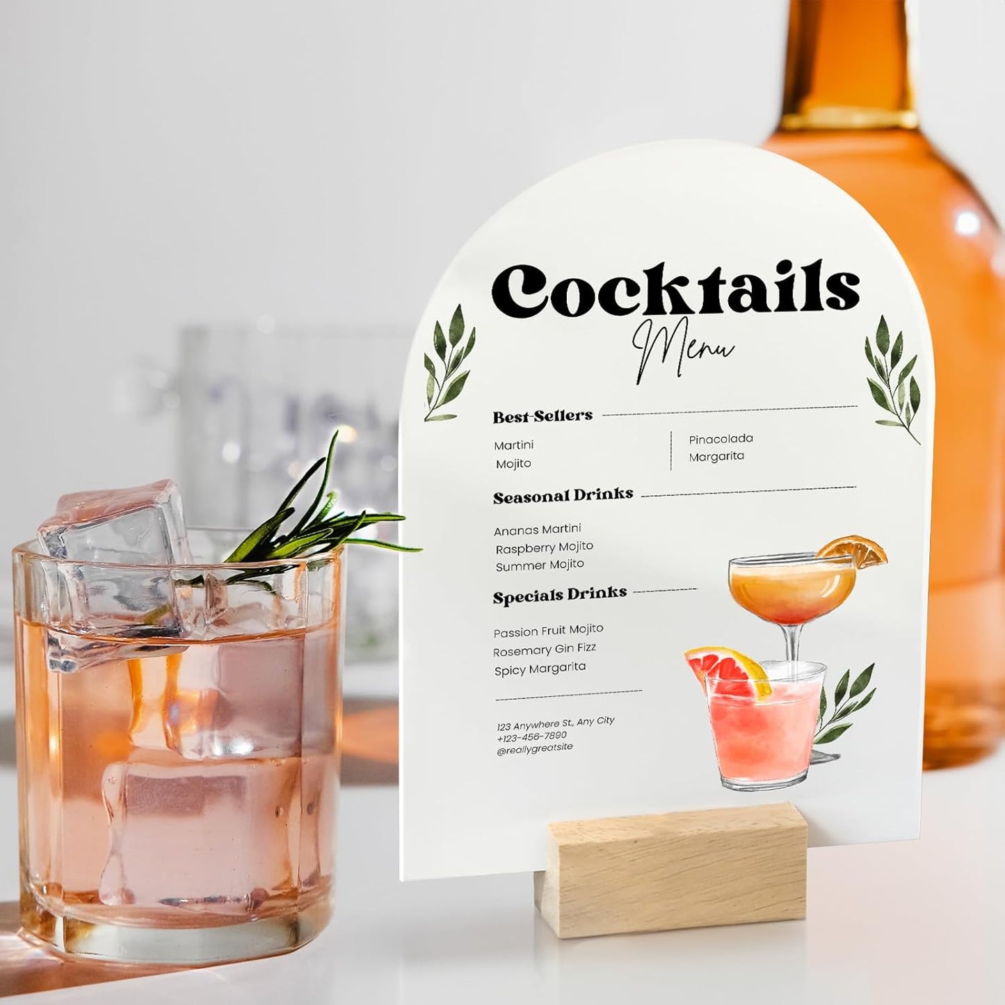 UNIQOOO 20 Pcs Acrylic 5x7 White Arch Table Sign for Wedding, 1/8 in Thick, DIY Blank Arch Sign Sheet Perfect for Decoration, Party,Anniversary, Event, Base NOT Included