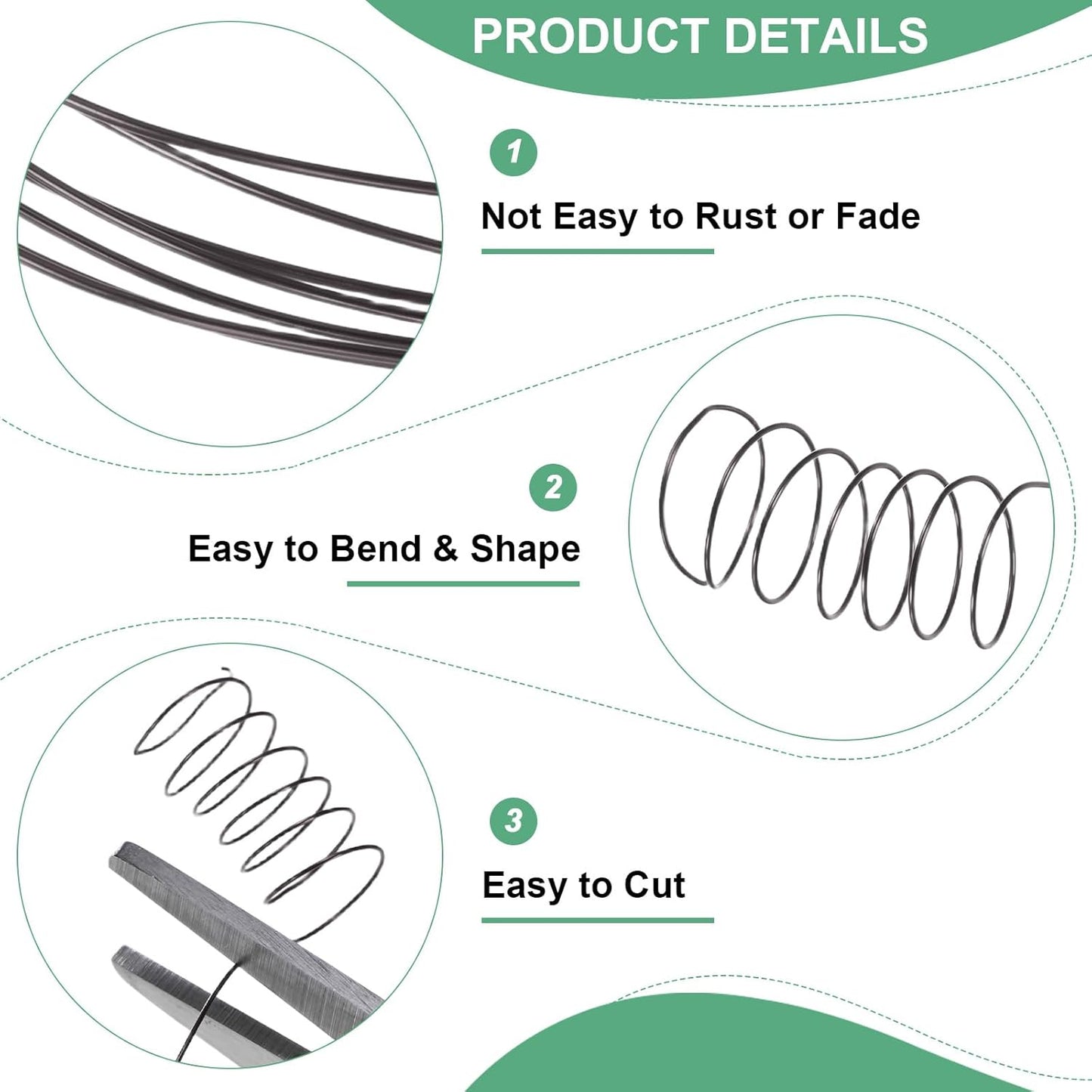 0.2mm Jewelry Wire, 32 Gauge 328FT Craft Wire Copper Beading Wire for Jewelry Making/Planting/Weaving/DIY Crafting, Soft Metal Wires [100M, Metallic Black]