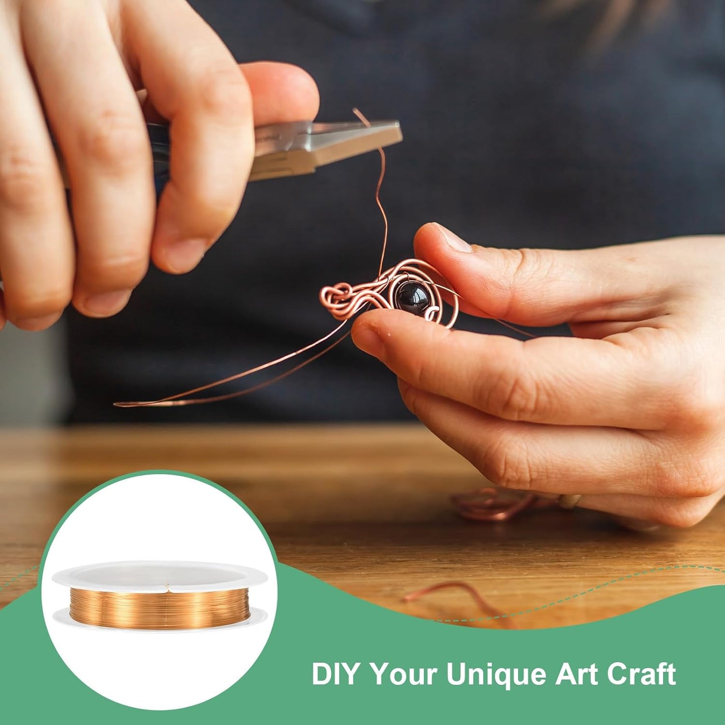 0.2 mm/32 Gauge Copper Wire for Jewelry Making, 82FT Copper Beading Craft Wire for Jewelry/Weaving/DIY Crafting/Planting, Color-Retaining [25M, Copper Tone]