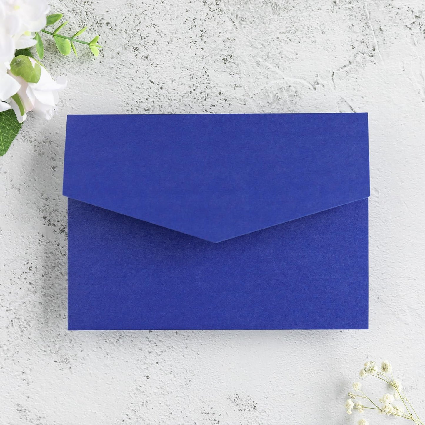 20 PCS Royal Blue Tri-fold Laser Cut Wedding Invitation Pockets for 5x7 Wedding Cards Bridal Shower Engagement Quinceanera Invitation