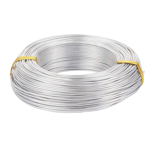 Fashewelry 328 Feet 15 Gauge Aluminum Wire Silver Bendable Metal Craft Wire for Beading Jewelry Craft Making