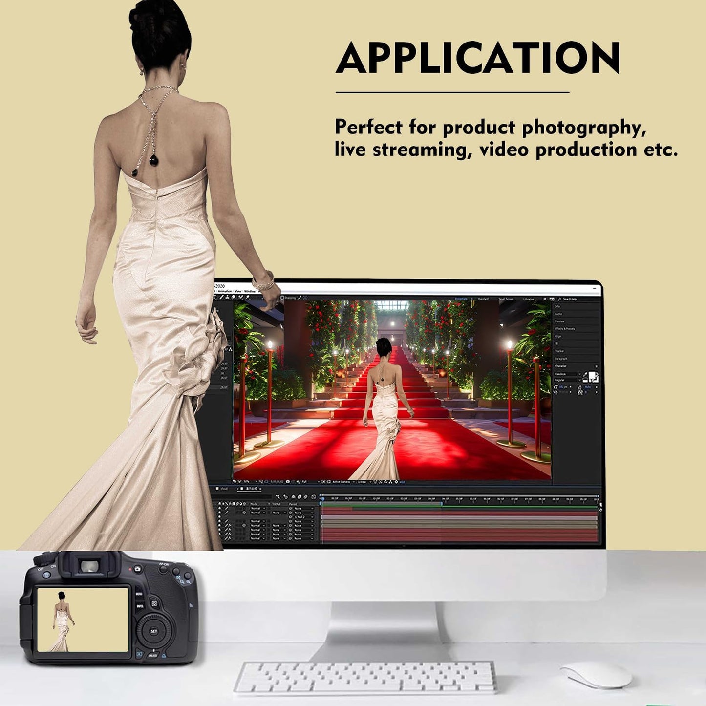 Tan Photography Backdrop for Photoshoot, Photo Backdrop Curtain, Perfect Tan Backdrops for Party Portrait Photoshoots Video Studio 10FTx20FT