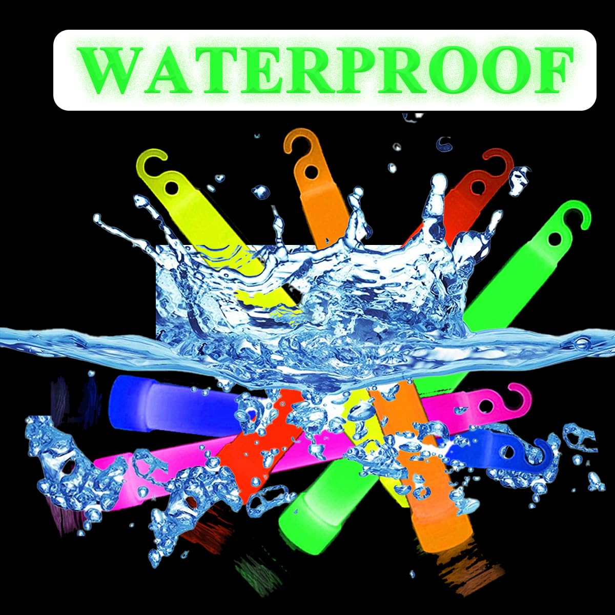 Glow Sticks in The Dark Party Supplies, 12 Hours Duration Emergency Glow Sticks Bulk Party Pack, Glow Party Supplies, Glow Sticks for Kids, Glow in The Dark Sticks Waterproof, Nontoxic