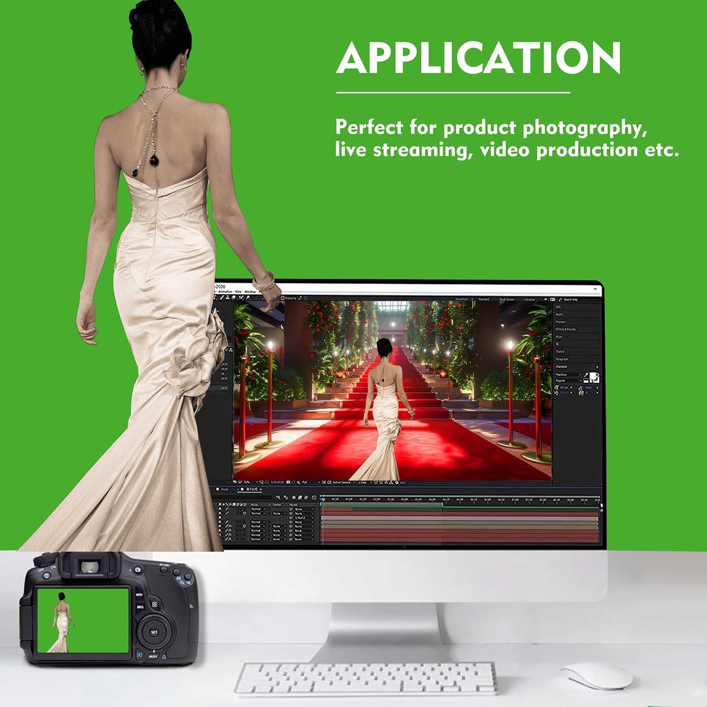 Green Screen Backdrop, Product Photo Backdrop for Photoshoot, Photography Background for Streaming Video Studio 10FTx20FT