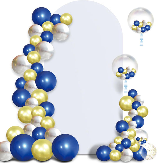 Arch Backdrop Stand Cover 8Ft White Thick Spandex Fabric Arch Backdrop Cover High Elasticity Fitted Round Top for Wedding Birthday Party Baby Shower Garden Decoration