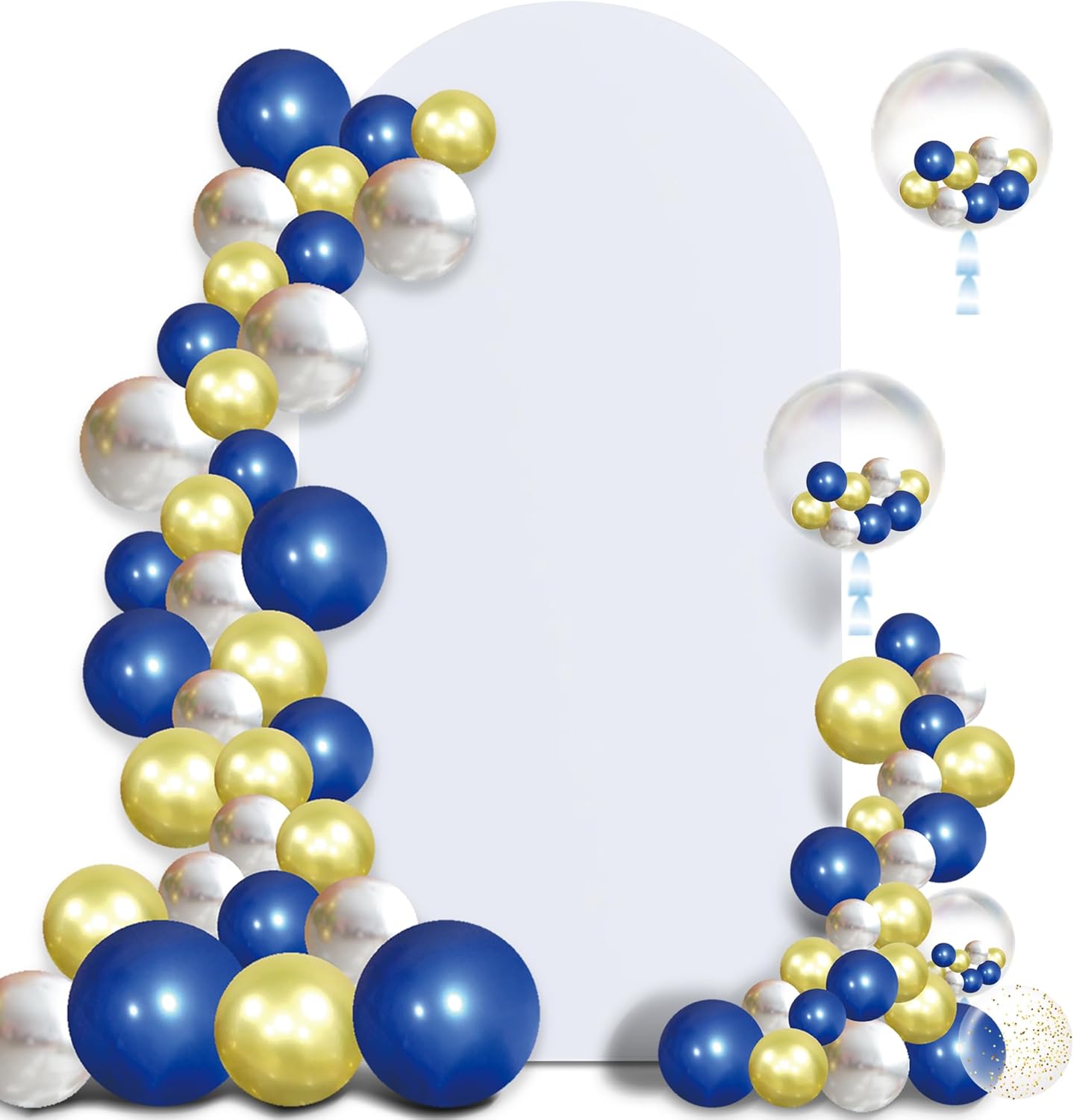 Arch Backdrop Stand Cover 5Ft White Thick Spandex Fabric Arch Backdrop Cover High Elasticity Fitted Round Top for Wedding Birthday Party Baby Shower Garden Decoration