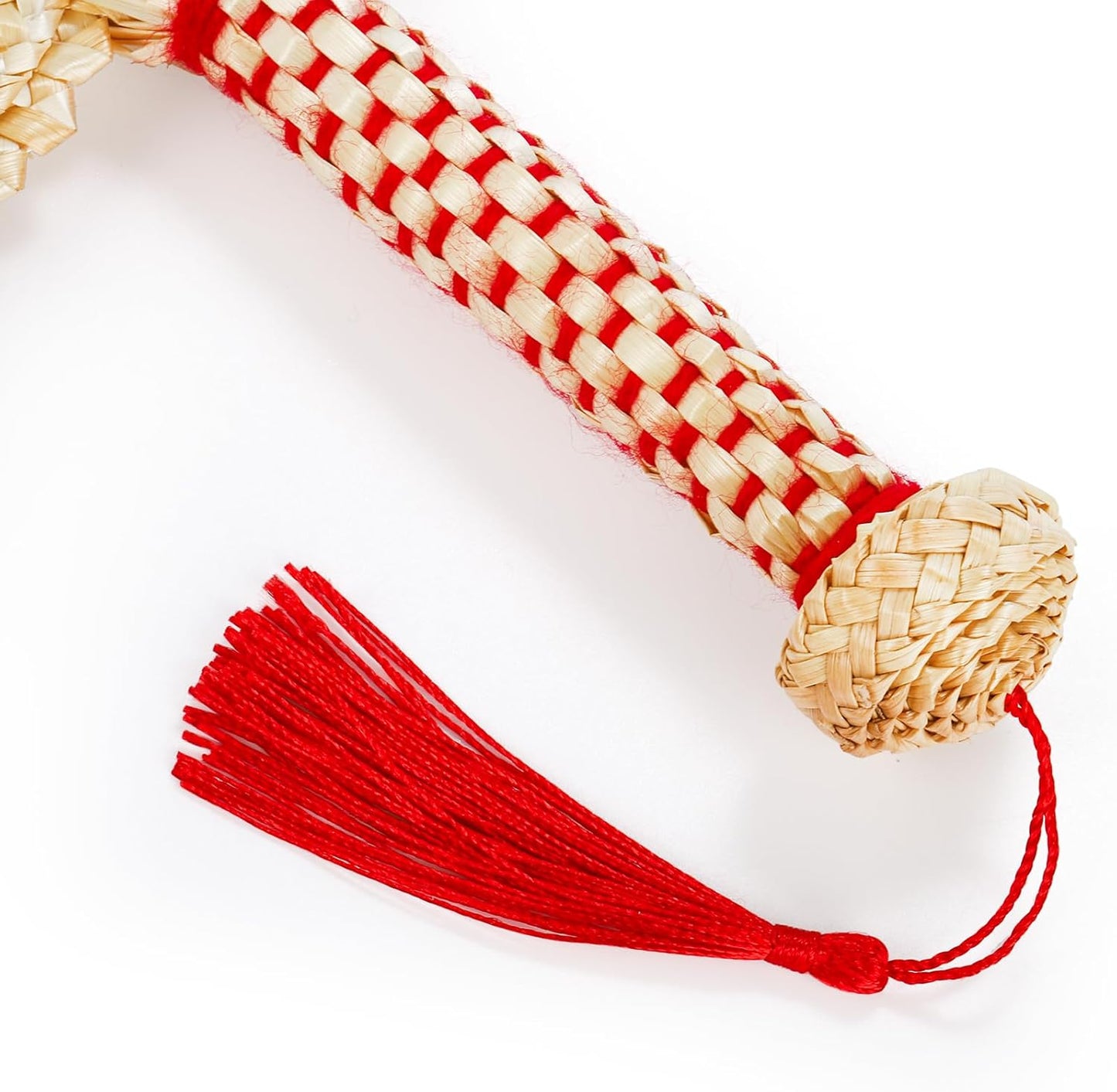 Goaste 2 Packs Hand Woven Fan, Handheld Wheat Straw Fans, Rustic Chinese Manual Fan for Summer Cooling, Wedding Palm, Home Decoration, DIY Decoration, Elderly Travel Supplies, Personal Use Gift