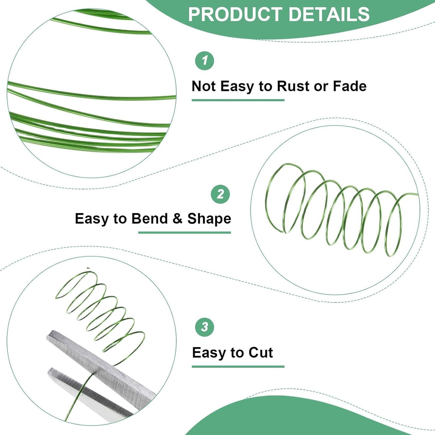 0.2mm Jewelry Wire, 32 Gauge 328FT Craft Wire Copper Beading Wire for Jewelry Making/Planting/Weaving/DIY Crafting, Soft Metal Wires [100M, Green]