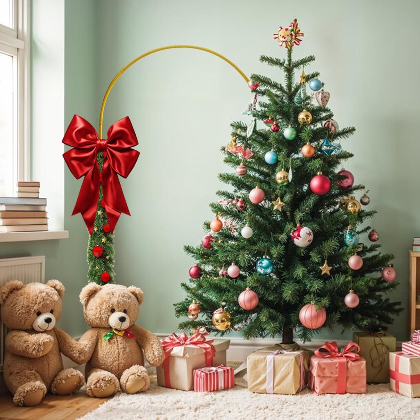 U+U 7.2FT Arch Backdrop Stand, Gold Arch Stand for Wedding Birthday Party Bridal Baby Shower Balloon Arch Decoration