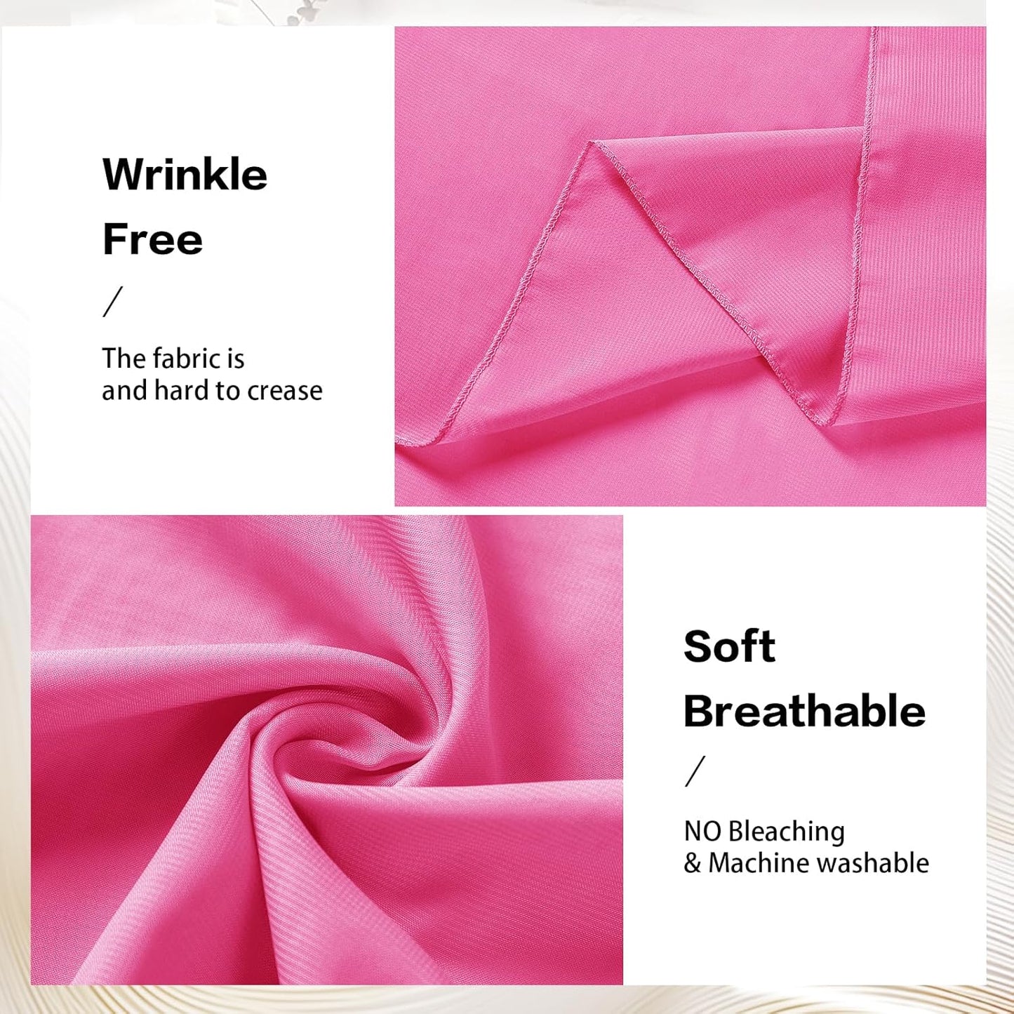 VOK Pink Wedding Arch Draping Fabric Chiffon Fabric, 29in x 18Ft 2 Panels Sheer Chiffon Outdoor Curtain for Wedding Ceremony Birthday Party Decoration (Fuchsia,2 Panel)