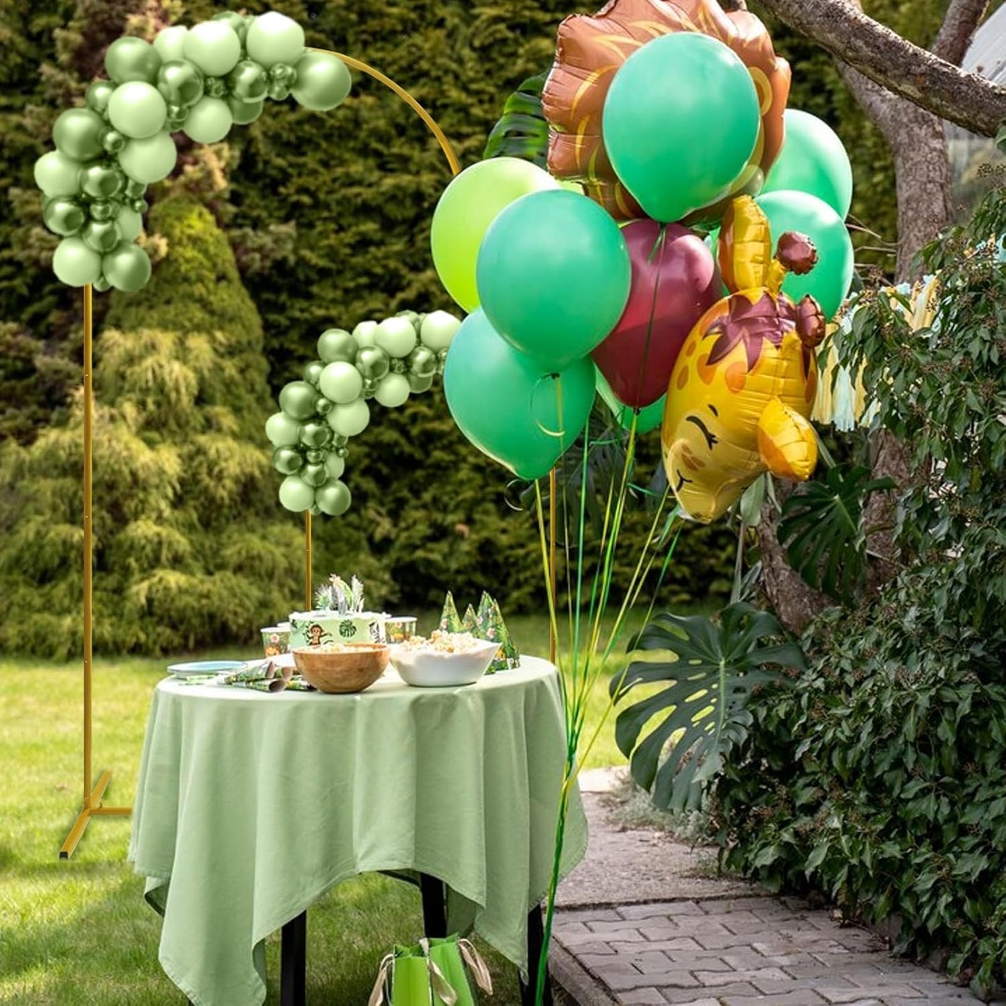 U+U 7.2FT, 6FT Arch Backdrop Stand, Gold Wedding Arch Stand Set of 2 for Birthday Party Bridal Baby Shower Balloon Arch Decoration (7.2FT, 6FT)