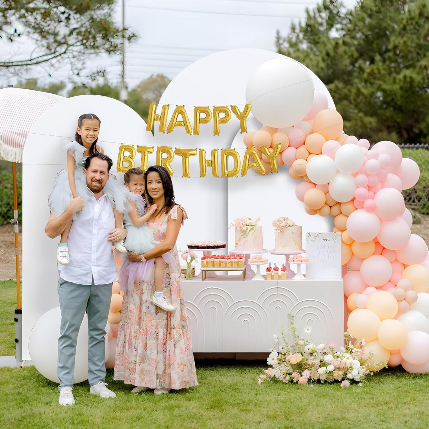 Spandex Anti Wrinkle Arch Backdrop Cover - High Elastic Fitted Arch Stand Cover Set of 3, White Round Top Chiara Backdrop for Wedding Birthday Party Garden Decor 6Ft, 6.6Ft, 7.2Ft