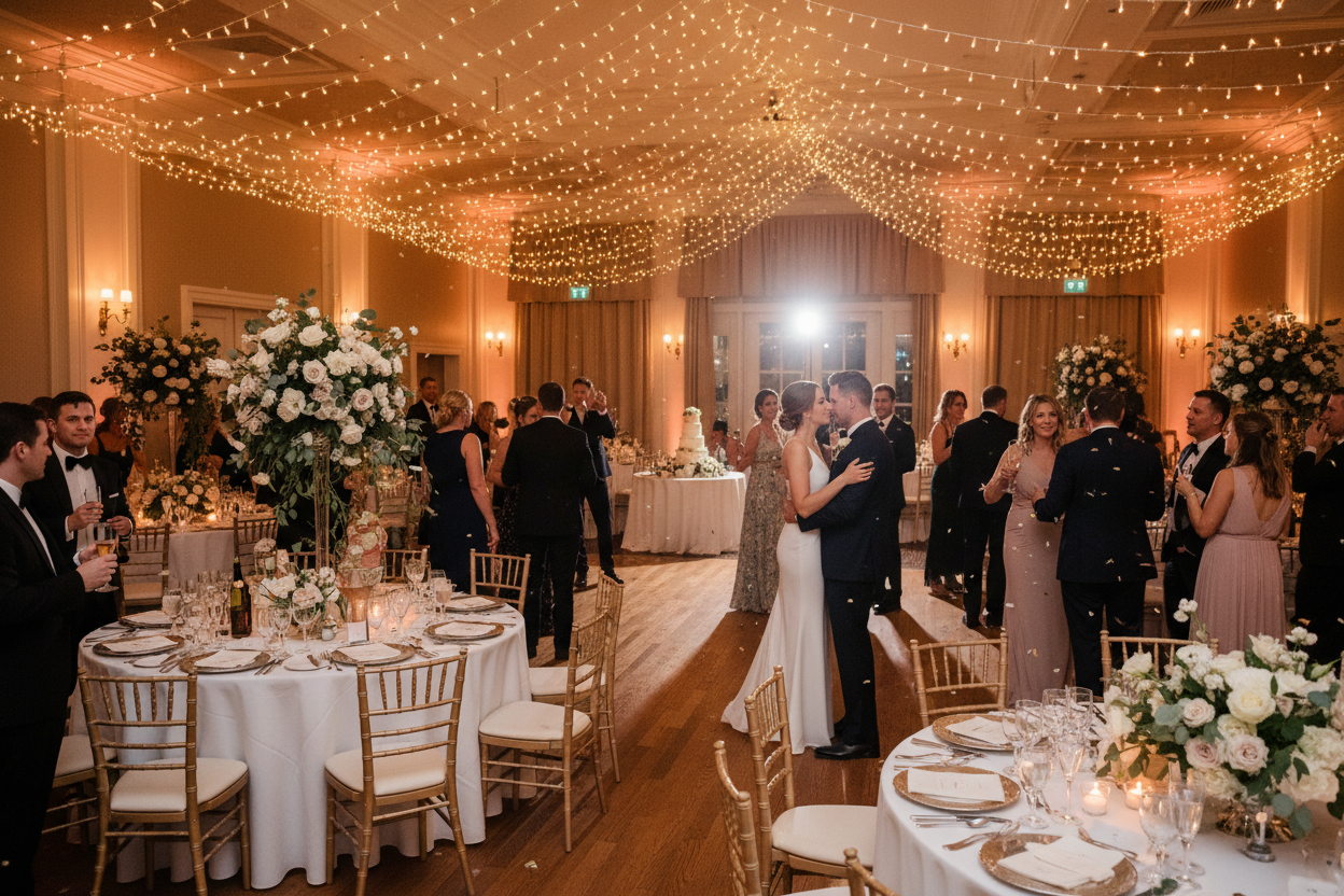 real photo of party and wedding